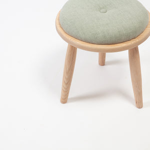 Upholstered Red Oak Stool