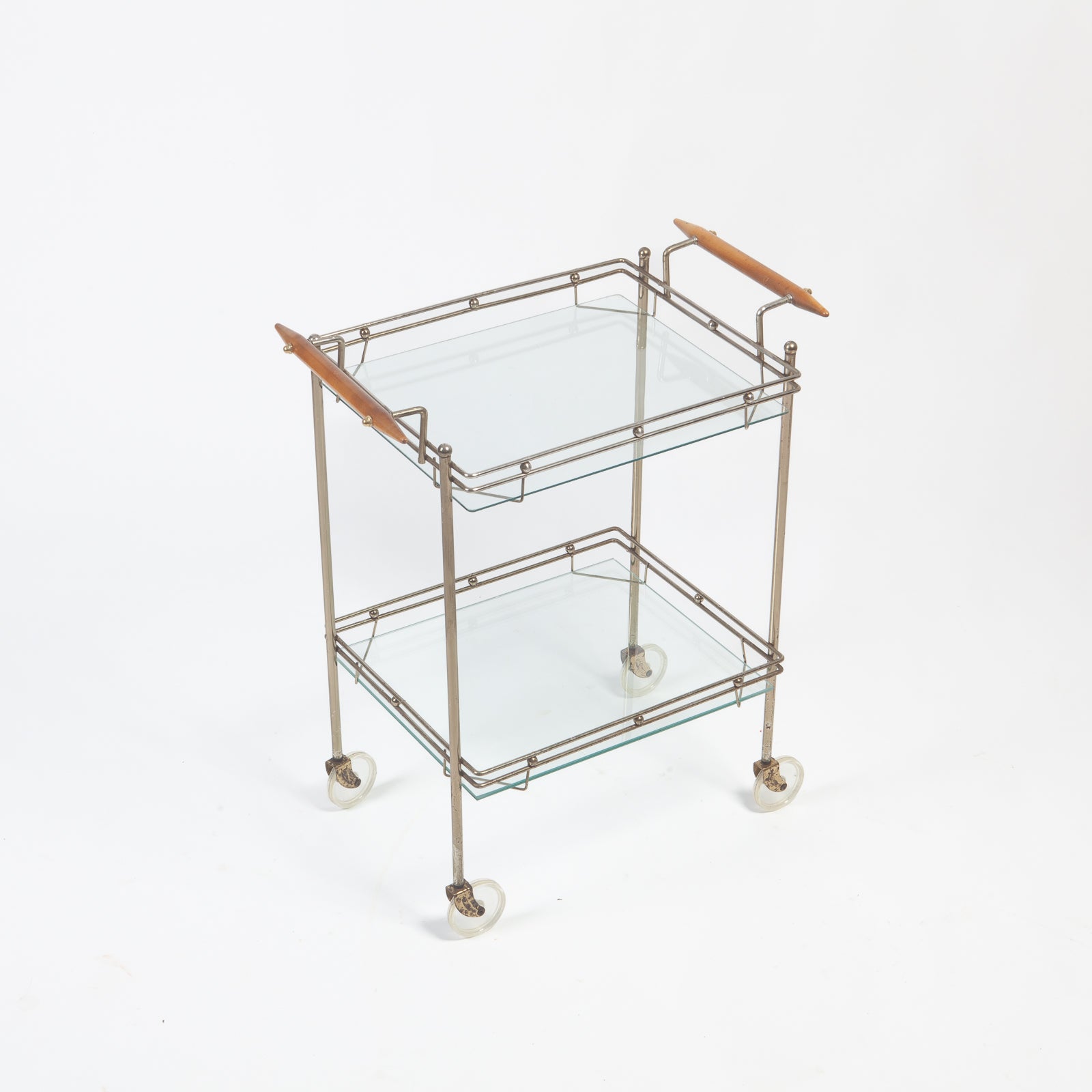 Vintage Glass Bar Cart / Serving Trolley