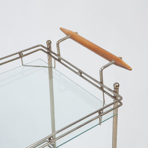Vintage Glass Bar Cart / Serving Trolley