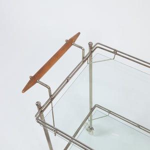 Vintage Glass Bar Cart / Serving Trolley