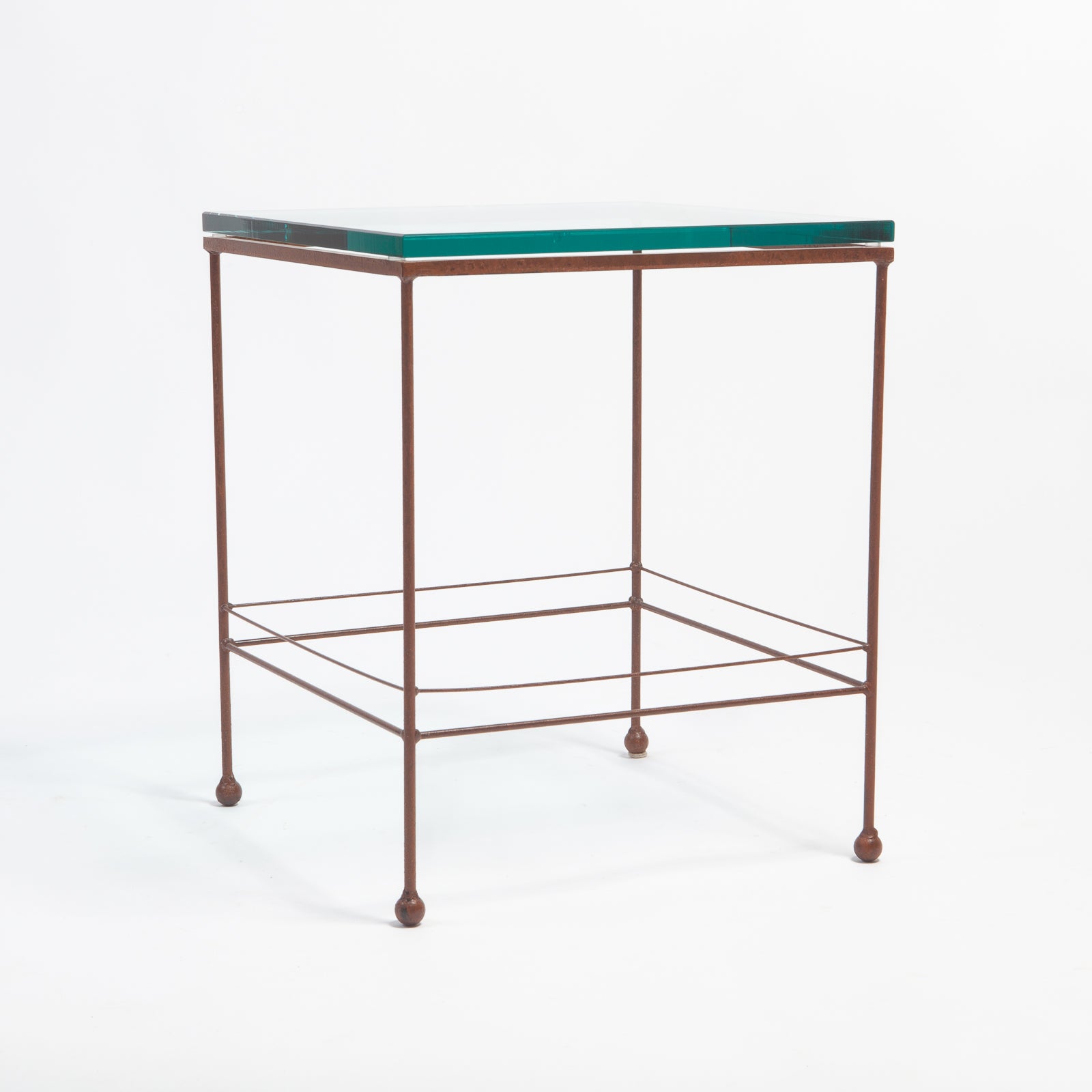 Iron and Glass Side Table