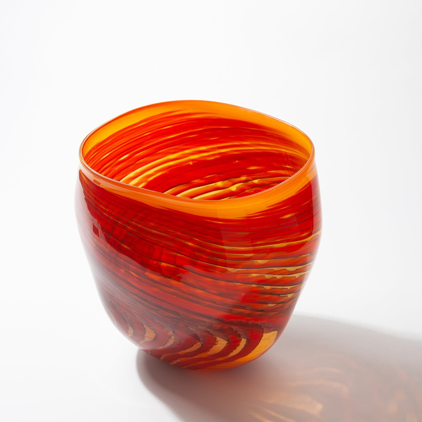 Large Orange Glass Vessel