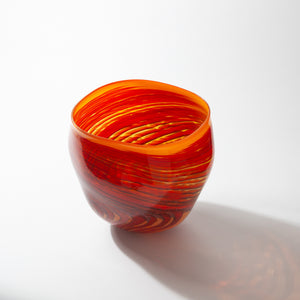 Large Orange Glass Vessel