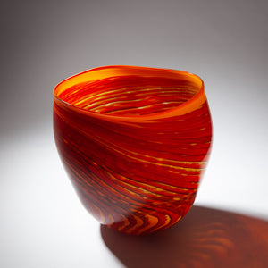 Large Orange Glass Vessel