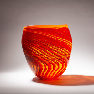Large Orange Glass Vessel