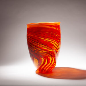 Large Orange Glass Vessel