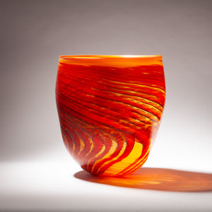 Large Orange Glass Vessel