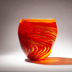 Large Orange Glass Vessel