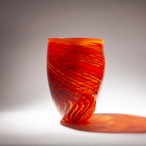 Large Orange Glass Vessel