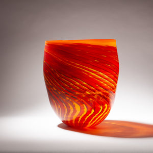 Large Orange Glass Vessel