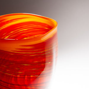 Large Orange Glass Vessel