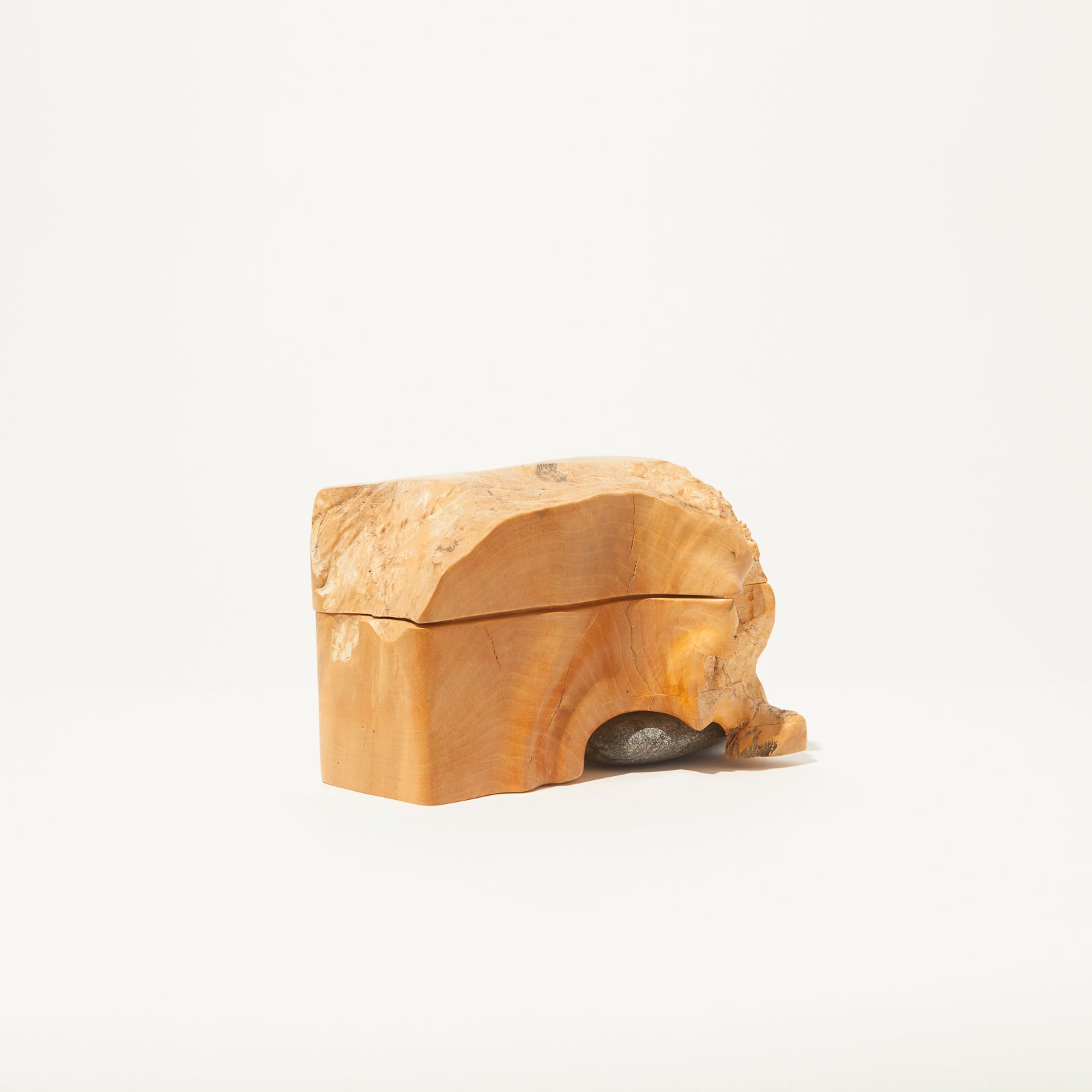 Burled Wood & Stone Box