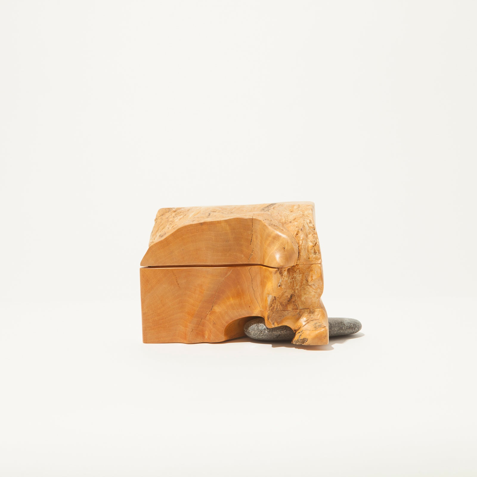 Burled Wood & Stone Box