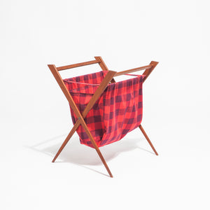 Folding Teak Knitting Basket