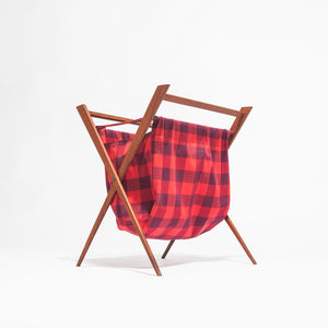 Folding Teak Knitting Basket