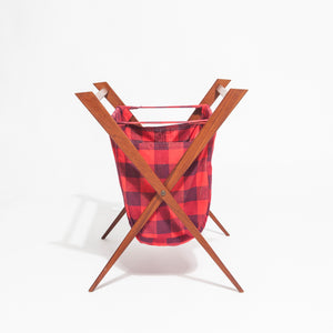 Folding Teak Knitting Basket
