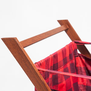 Folding Teak Knitting Basket