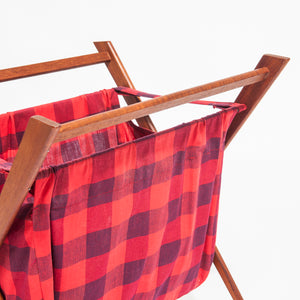 Folding Teak Knitting Basket