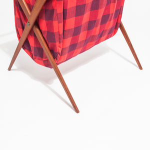 Folding Teak Knitting Basket