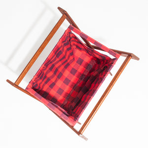Folding Teak Knitting Basket