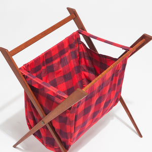 Folding Teak Knitting Basket