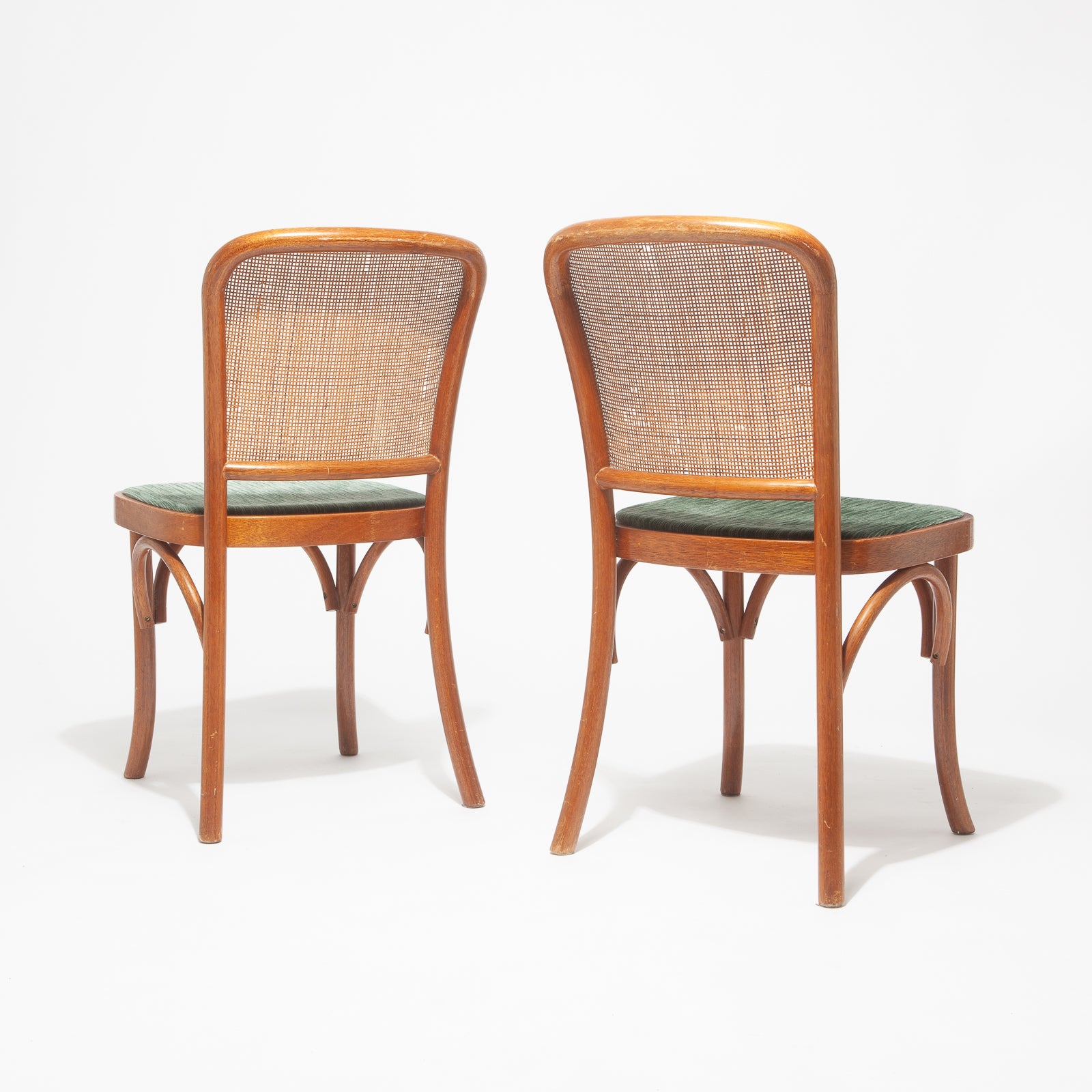 Pair of Caned Bentwood Dining Chairs