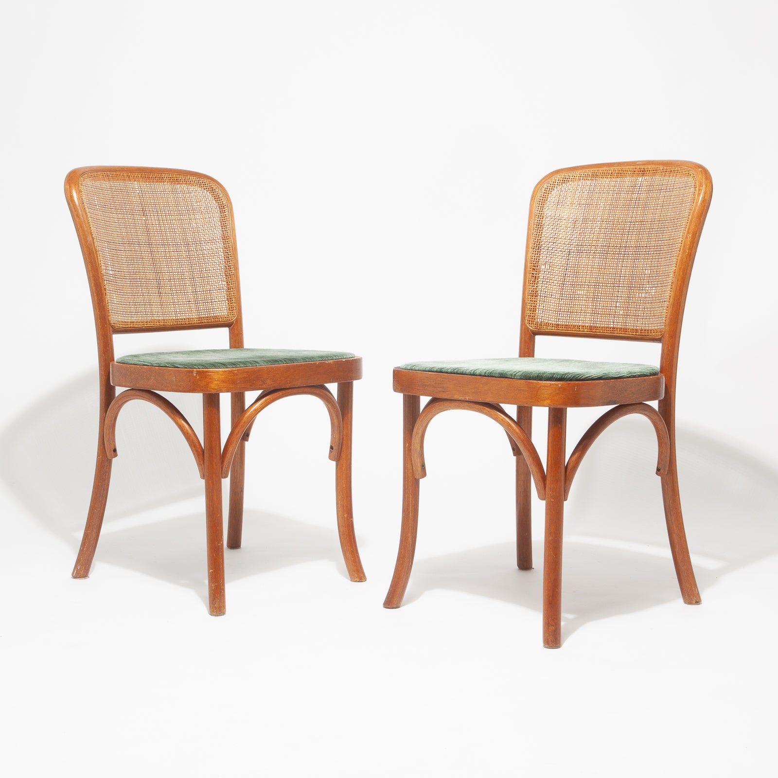 Pair of Caned Bentwood Dining Chairs