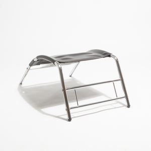 Chrome and Leather Lounge Chair and Ottoman