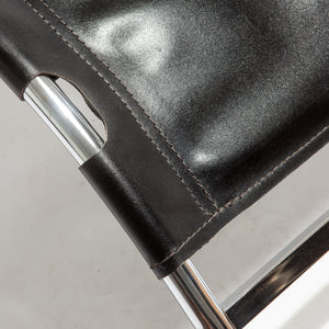 Chrome and Leather Lounge Chair and Ottoman