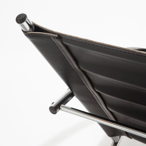 Chrome and Leather Lounge Chair and Ottoman