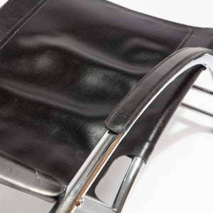 Chrome and Leather Lounge Chair and Ottoman