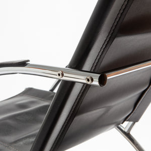 Chrome and Leather Lounge Chair and Ottoman