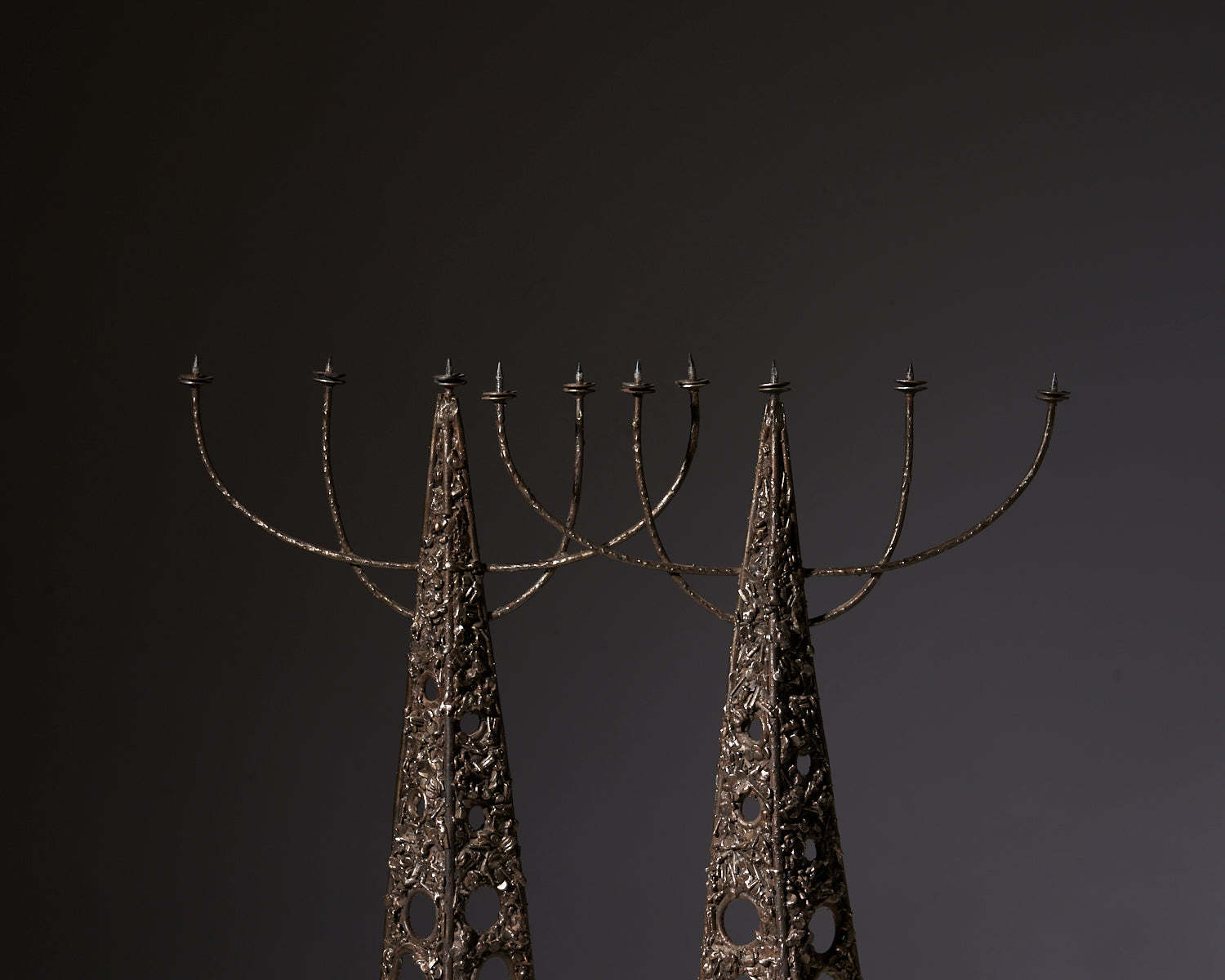 Pair of Brutalist Candleholders by J. Bielski