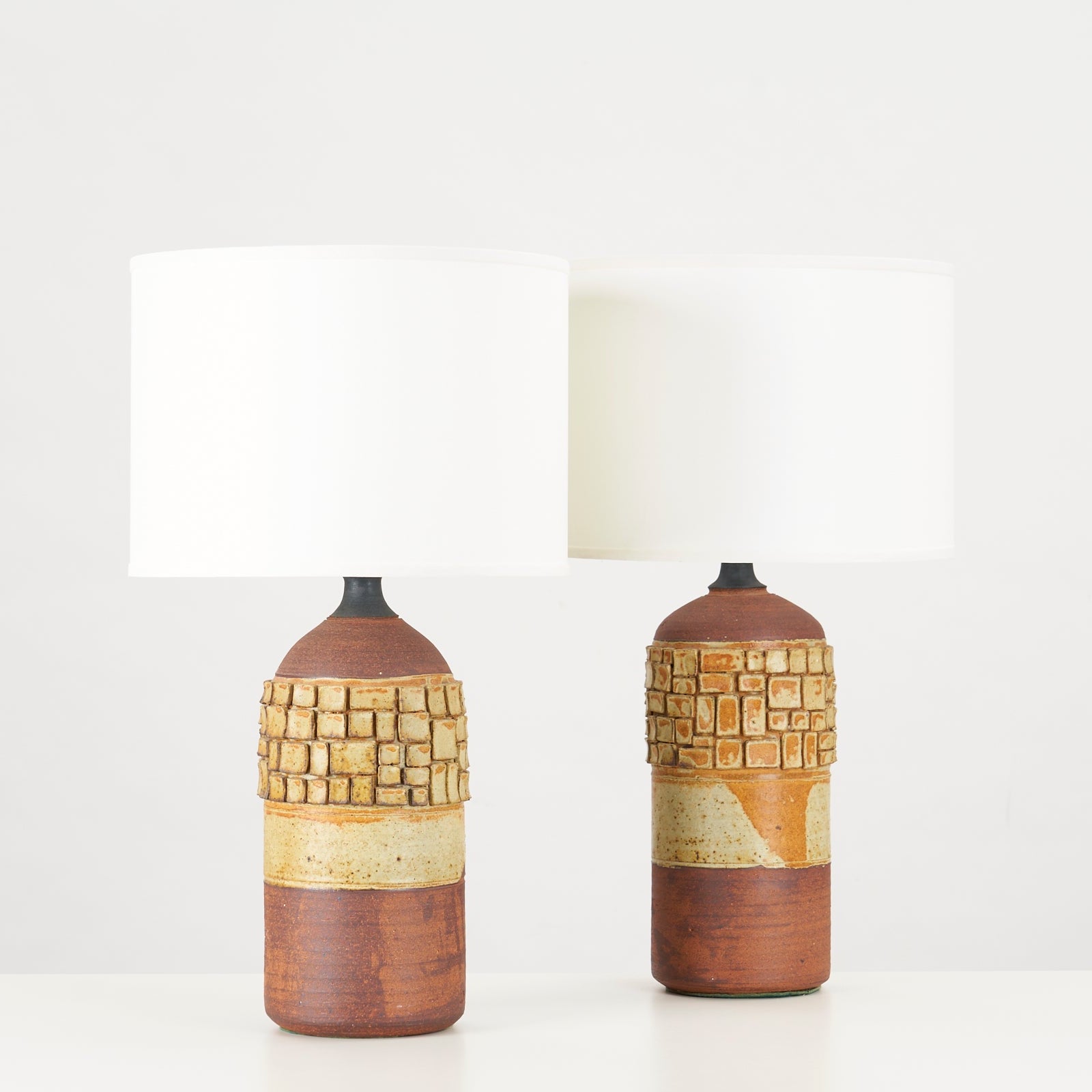 Pair of Ceramic Table Lamps by Edward Drahanchuk