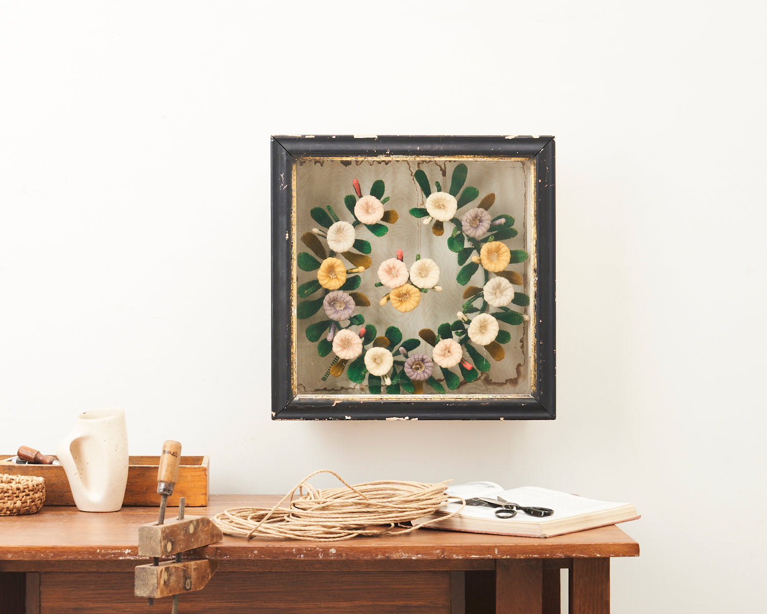 Victorian Floral Wool Wreath