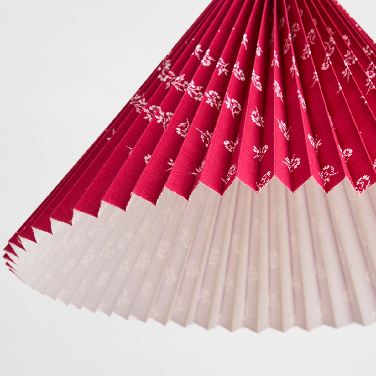 Danish Paper Pendant - Red With White Floral Pattern