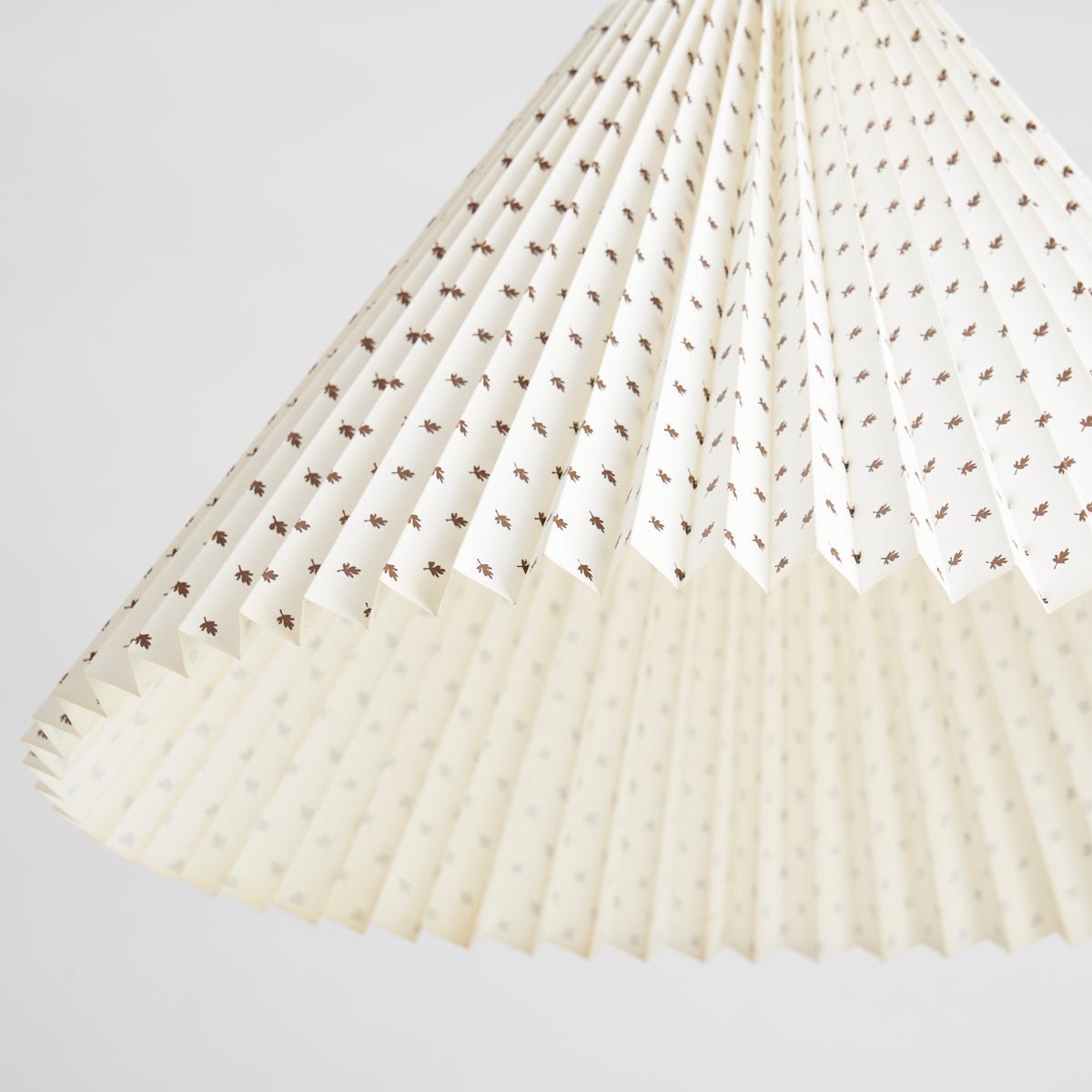 Danish Paper Pendant - White With Brown Leaf Pattern