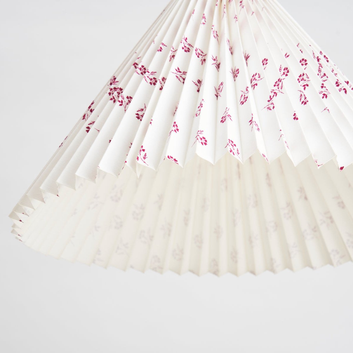 Danish Paper Pendant - White With Red Floral Pattern